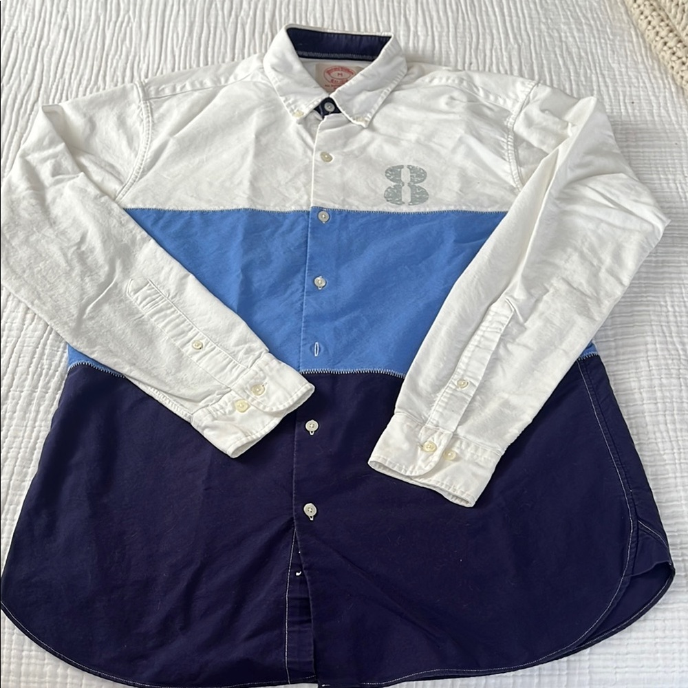 Brooks Brothers Blue and White Men's Shirt